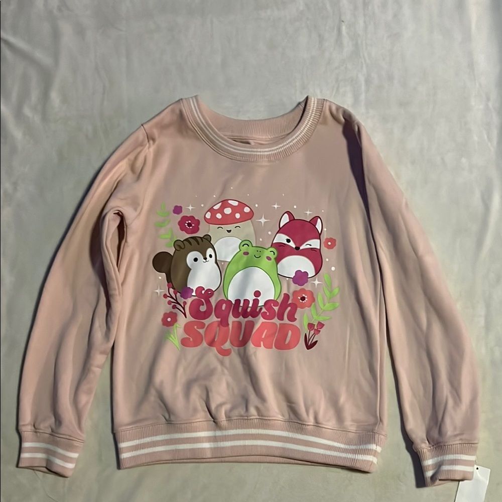 Squishmallows Pink Floral Sweatshirt Hoodie